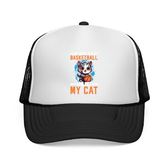 Basketball Cat Basketball Player I Love Basketball Trucker Caps