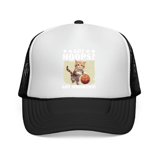 Basketball Cat Basketball Player I Love Basketball Trucker Caps