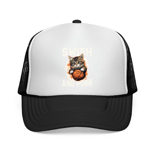 Basketball Cat Basketball Player I Love Basketball Trucker Caps