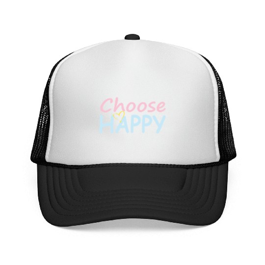 Choose Happy/Cheerful Vibes/Women&Kids Design D83D DE0A D83D DC99 Trucker Caps