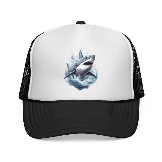 Captivating Shark Depiction Trucker Caps