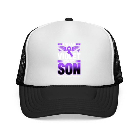 I Wear Violet For My Son Hodgkins Lymphoma Trucker Caps