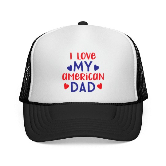 I Love My American Dad boy nature Trucker Caps
