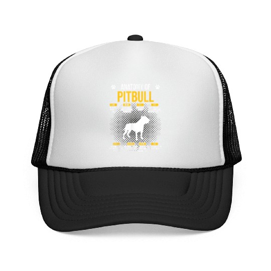 Anatomy Of Pitbull Dog Lover Trucker Caps