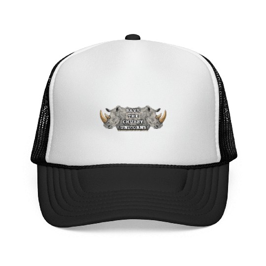 Save The Chubby Unicorns Rhinoceros Design Trucker Caps