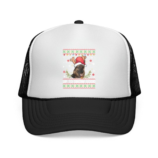 German Shepherd Dog Reindeer Ugly Trucker Caps