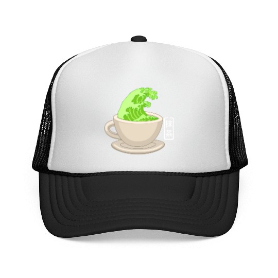 Matcha Latte Great Green Tea Wave Trucker Caps