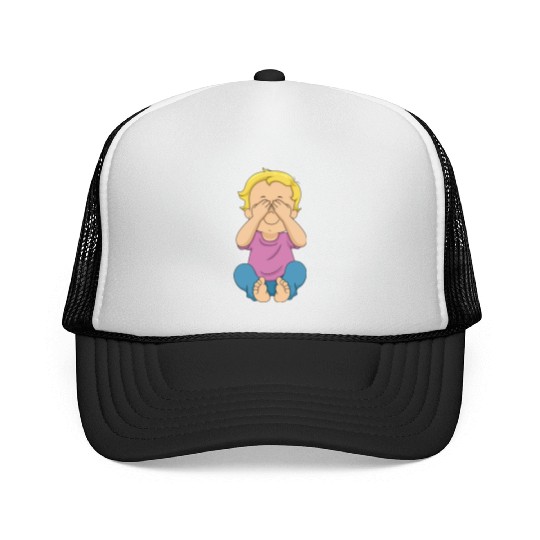 Peek-a-Boo Kid Trucker Caps