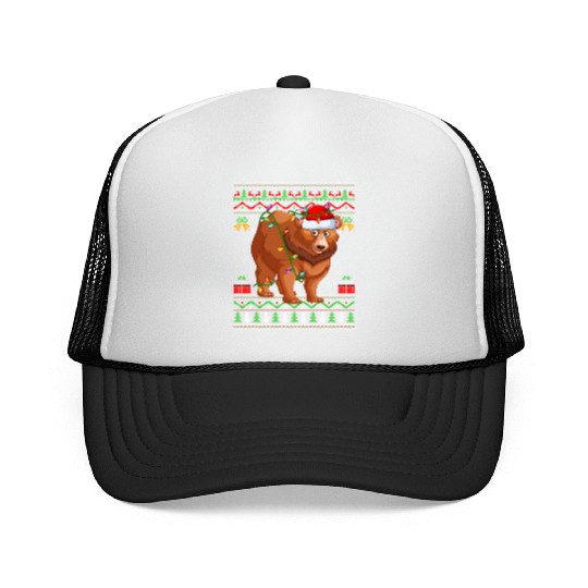 Bear Animal Ugly Grizzly Bear Trucker Caps