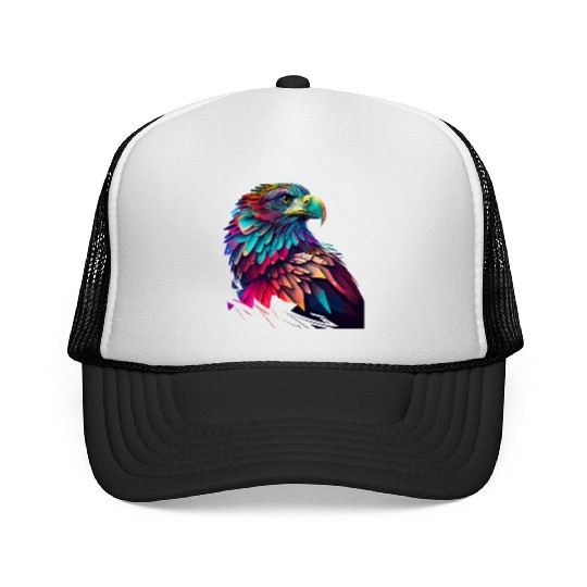 psychedelic eagle Trucker Caps