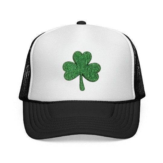 St Patrick'S Day Green Glitter-Clover Shamrock Trucker Caps