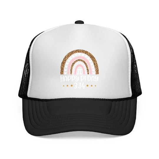 Happy Pi Day Mathematic Math Teacher Leopard Rainb Trucker Caps