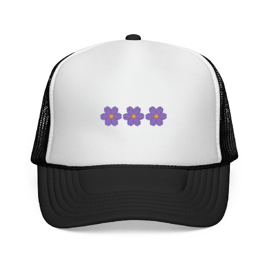 PURPLE FLOWERS Trucker Caps
