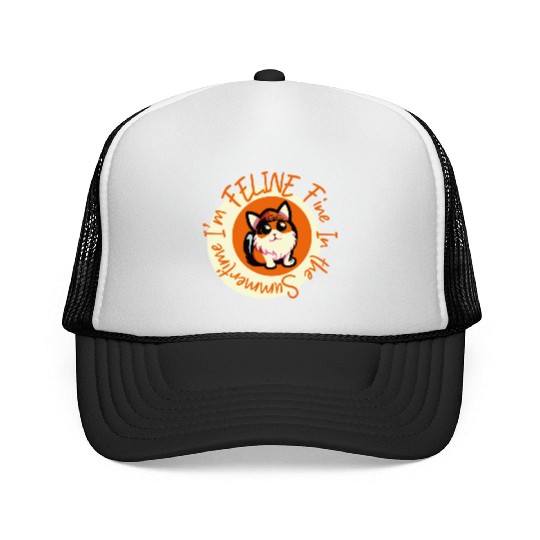 I'm FELINE Fine | Cat Lover Summer Animal Party Trucker Caps