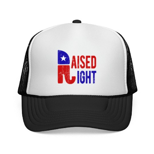 Raised Right Proud Republican Elephant Logo Usa Trucker Caps