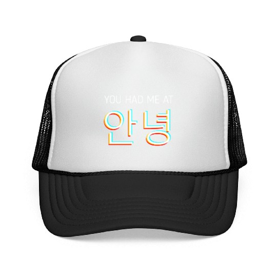 You Had Me At Hello Korean Tourist Annyeong Korea Trucker Caps