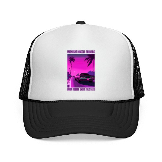 Vintage 80s Graphic Retrowave Muscle Car Racing Trucker Caps