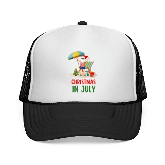 CHRISTMAS IN JULY Trucker Caps