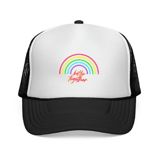 Better Together Neon Rainbow vintage Trucker Caps