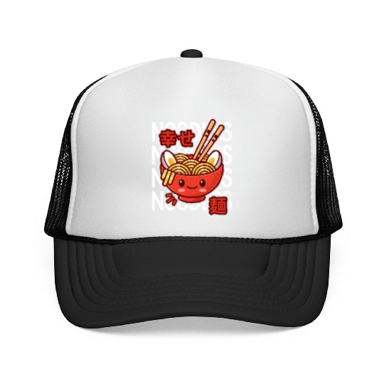 Kawaii Ramen Noodle Bowl Noodles Red Trucker Caps