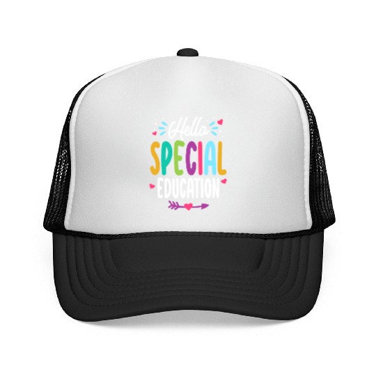 Hello Special Education Back To School Teacher Trucker Caps