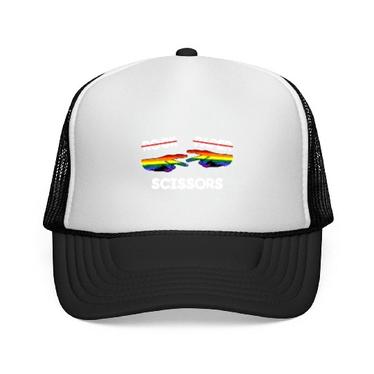 Rock Paper Scissors Funny Lesbian Pride LGBT Fun Trucker Caps