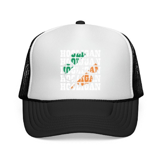 Hooligan Irish Flag Clover Leaf Trucker Caps