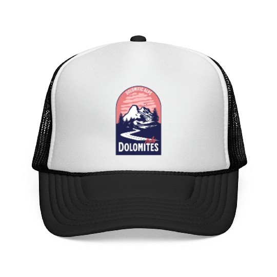 Dolomites Italy Mountain Sunset Trucker Caps