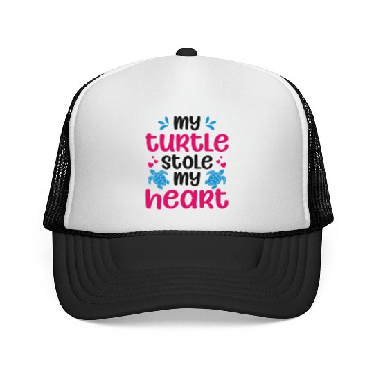 Sea Turtle Tortoise Valentines Day Trucker Caps