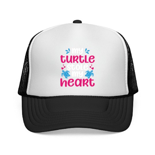 Sea Turtle Tortoise Valentines Day Trucker Caps