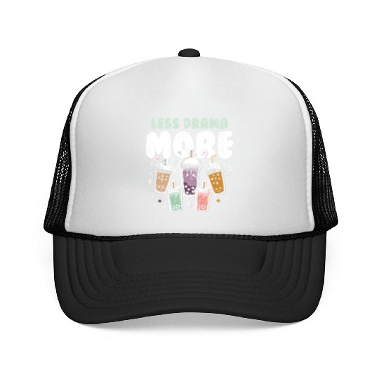 Less Drama More Boba Day Kawaii Bubble Tea Trucker Caps