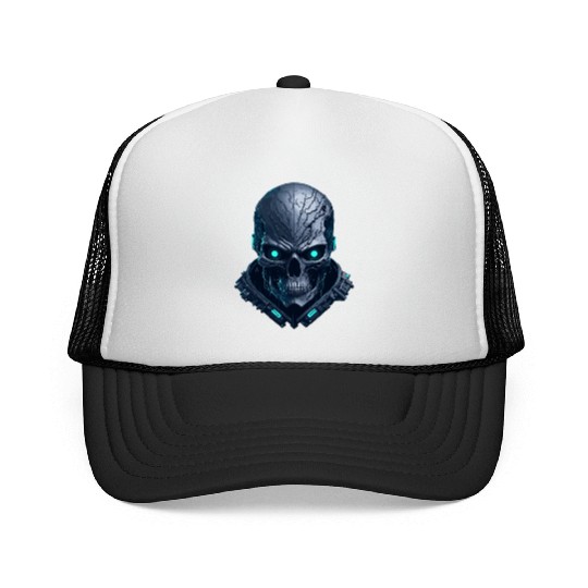 Dark cyberpunk Skull artwork Trucker Caps