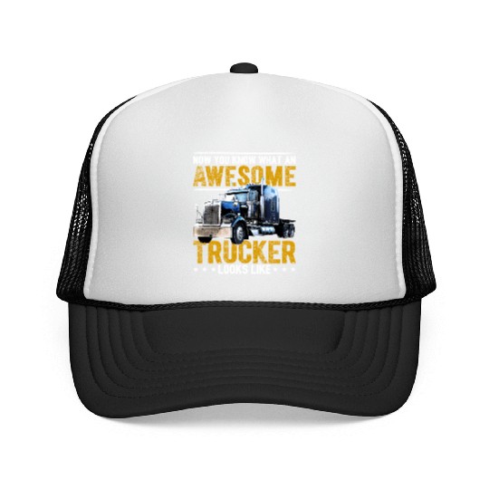 Awesome Trucker Big Rig Semi-Trailer Truck Driver Trucker Caps