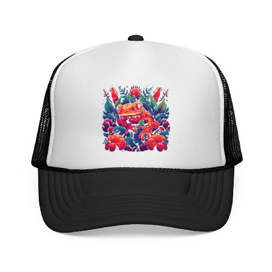 Wild Poison Frog Goth Goblincore Fairycore Gothic Trucker Caps