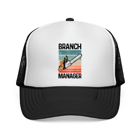 Branch Manager Meme Chainsaw Profession Manager Trucker Caps
