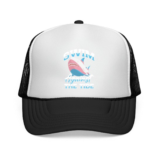 Shark Lover Transgender Pride Flag Trans LGBT Trucker Caps