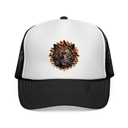 Exquisite Tiger Origami Mandala Art Trucker Caps