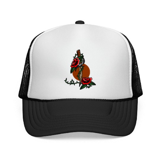 Twilight Dagger Flower Trucker Caps