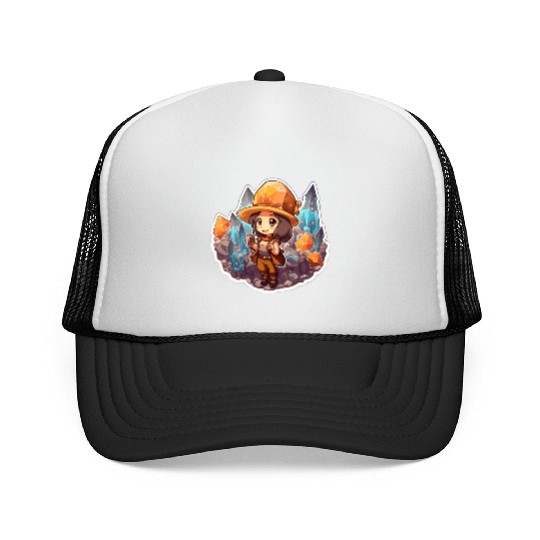 Crystal Miner Co Vintage Cartoonish Trucker Caps