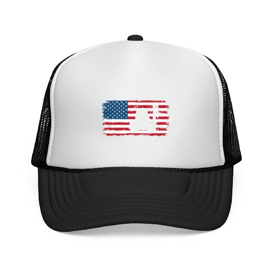 Forklift Driver Usa Flag Trucker Caps