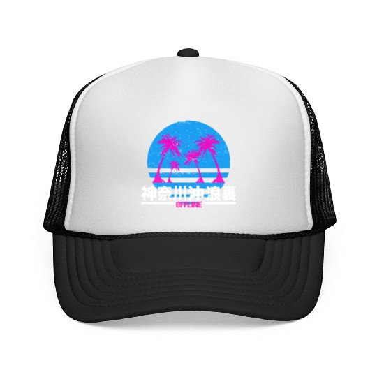 Vaporwave Aesthetic Vintage Used 80s 80th Retro Trucker Caps