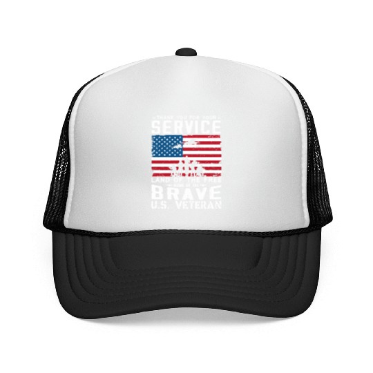 US Army Veteran Land Of The Free Trucker Caps