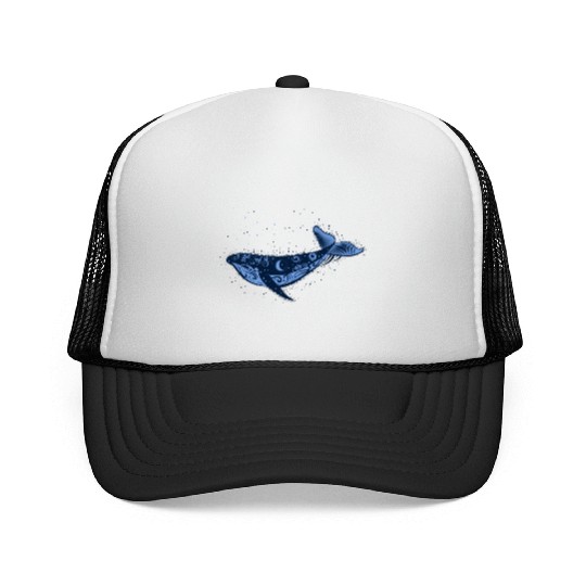 Blue Whale and Stars Trucker Caps