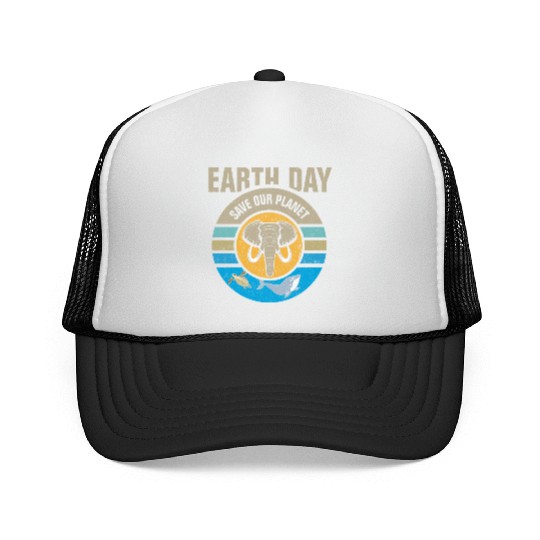 Earth Day Save Our Planet Conservation Design Trucker Caps