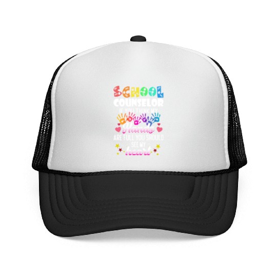 School Counselor Heart Teacher Appreciation Trucker Caps
