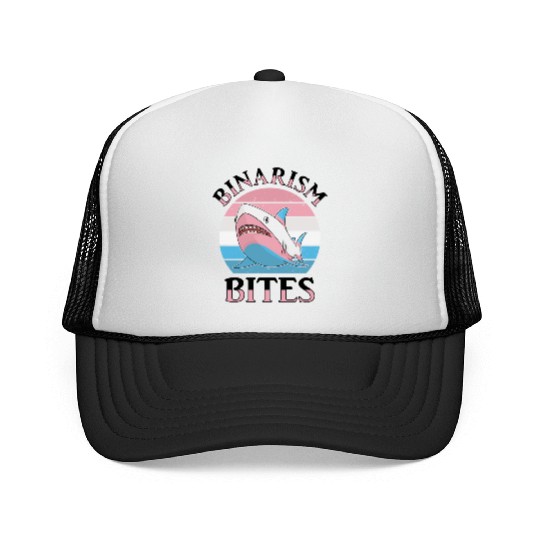 Shark Lover Transgender Pride Flag Trans LGBT Trucker Caps