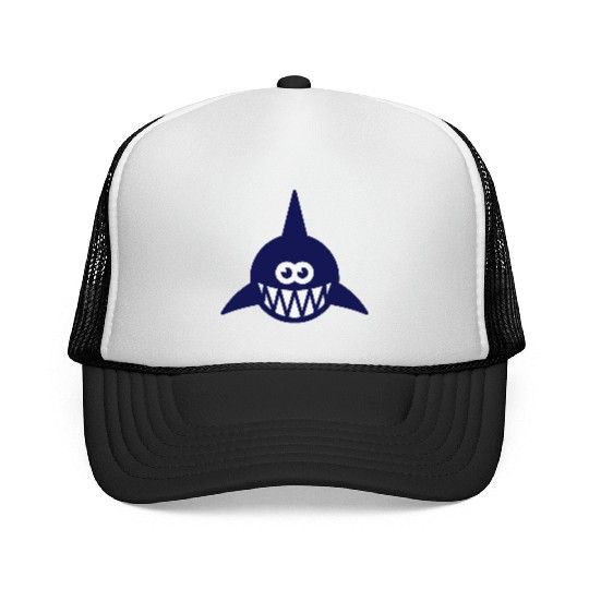 Fish Showing Teeth (Shark, Predator, Carnivore 2C) Trucker Caps