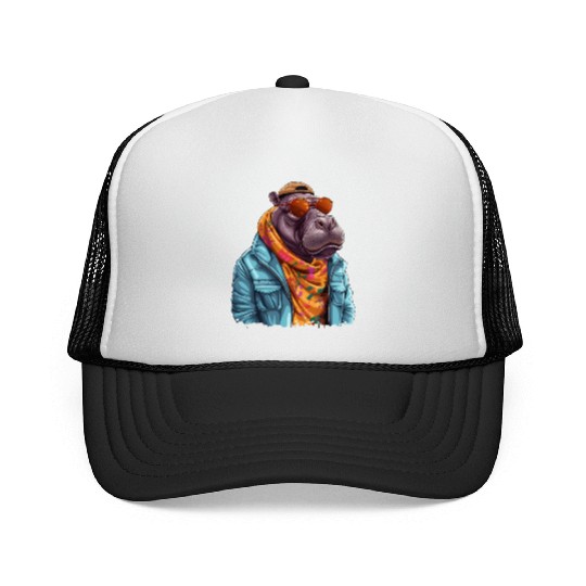 Graffiti Hippo. Heavyweight Strength. Trucker Caps