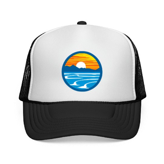 Sunset Graphic Trucker Caps design