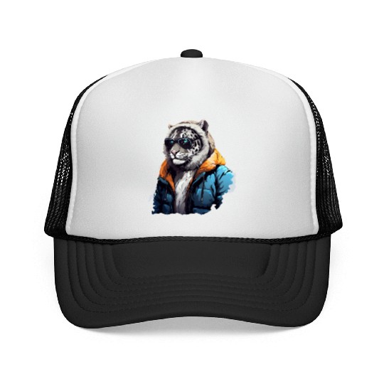 Street Style Snow Leopard | Leopard Lovers Trucker Caps